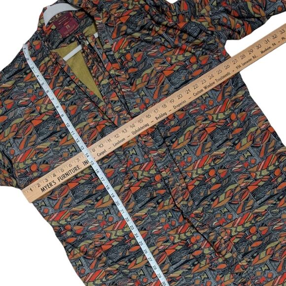 Vintage Nordstrom 100% cotton robe OSFM kimono art to wear geometric mod men's - Picture 3 of 12